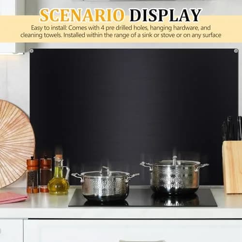 Yaocom Stainless Steel Backsplash 76x91 cm (30x36 Inch) | Protects Walls from Splatter thumbnail 5