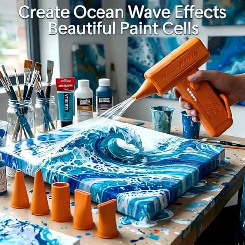 NISITEM Cordless 6-Nozzle Paint Blower | Fluid Art & Dutch Pour Tool, 1 Count thumbnail 2