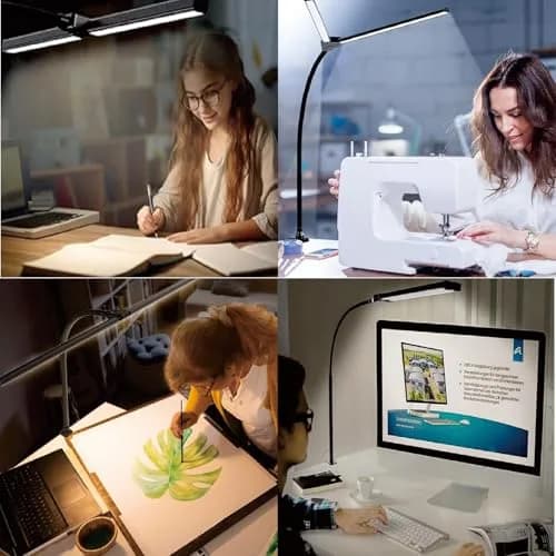 SLDRZN LED Desk Lamp for Home Office | Eye Caring 24W, 2000LM, Touch & Remote Control, Timer, Memory, Clamp, Black thumbnail 8