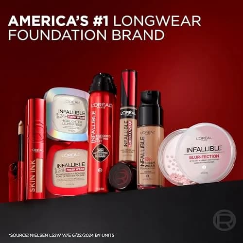 L'Oreal Paris Infallible Skin Ink 2-in-1 Foundation Concealer 125 Light Warm | Up to 48HR Transfer-Resistant Matte thumbnail 9