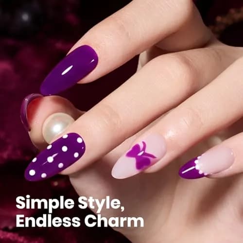 beetles Gel Polish Wine Stain Dark Purple Gel Nail Polish 7.4ml (0.25 Fl Oz) | HEMA-Free, Long-Lasting, Glossy Finish thumbnail 5