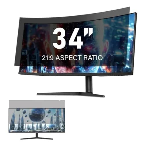 WELINC 34 Inch Computer Privacy Screen Filter for 21:9 Ultra-Wide Aspect Ratio | Anti Glare Blue Light Filter thumbnail 1