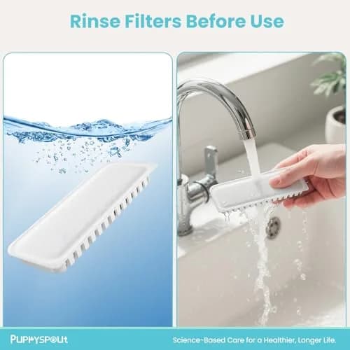 puppyspout Cat Water Fountain Filters for 3.2L (108oz) Fountain | 10 Filters + 2 Sponges, 6-Month Supply thumbnail 5