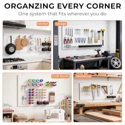 INCLY 120PCS Pegboard Accessories Organizer Kit with Pegboard Hooks & Bins | Heavy Duty Metal & Plastic Set thumbnail 7