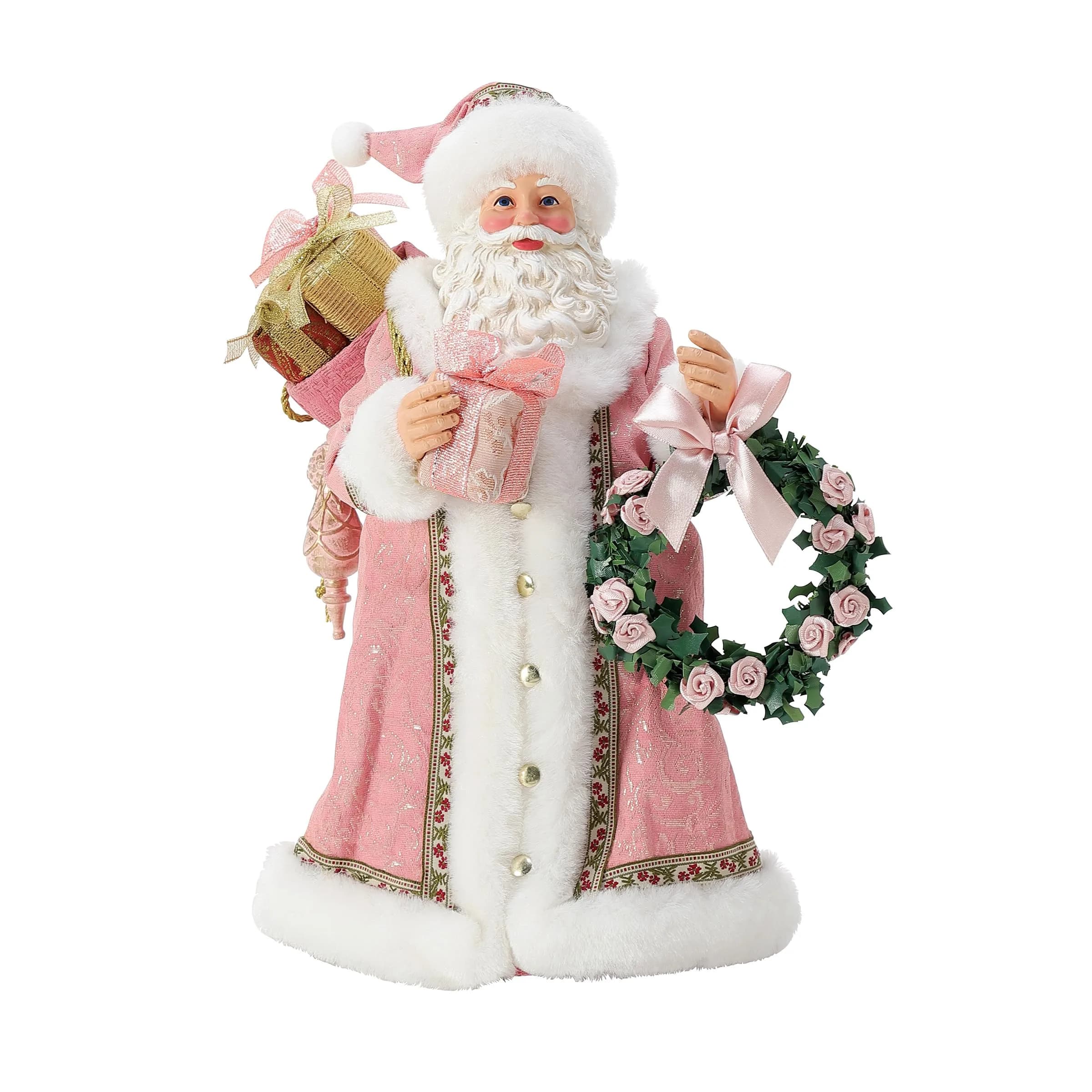 Department 56 Possible Dreams Rosy Pink Cheeks Santa Figurine 27 cm (10.5 Inch) | Hand-Crafted Christmas Tradition - main product image