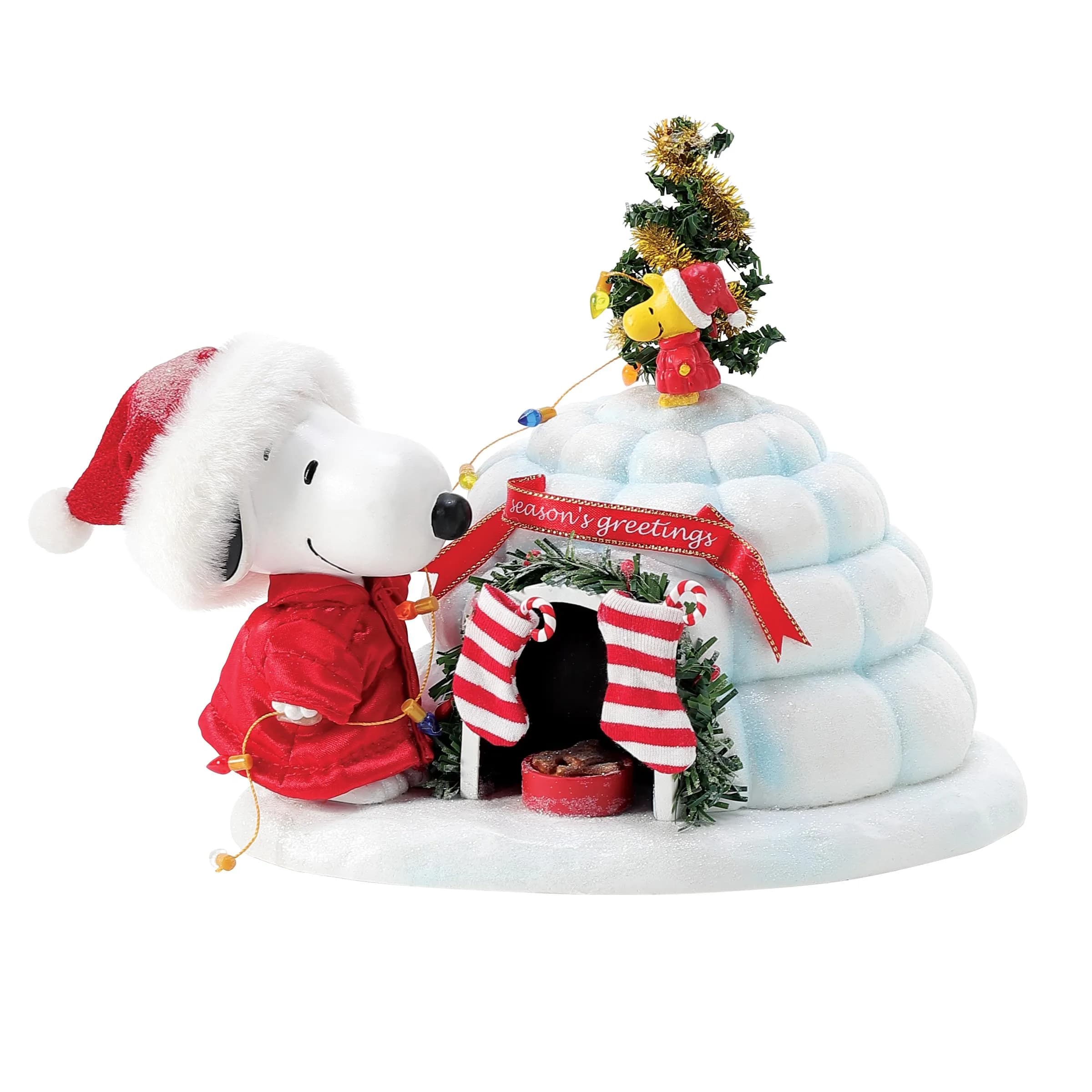 Department 56 Possible Dreams Peanuts Snoopy and Woodstock Puffer Igloo Figurine, 7 Inch, Multicolor | Handcrafted Peanuts Collectible — Multicolor