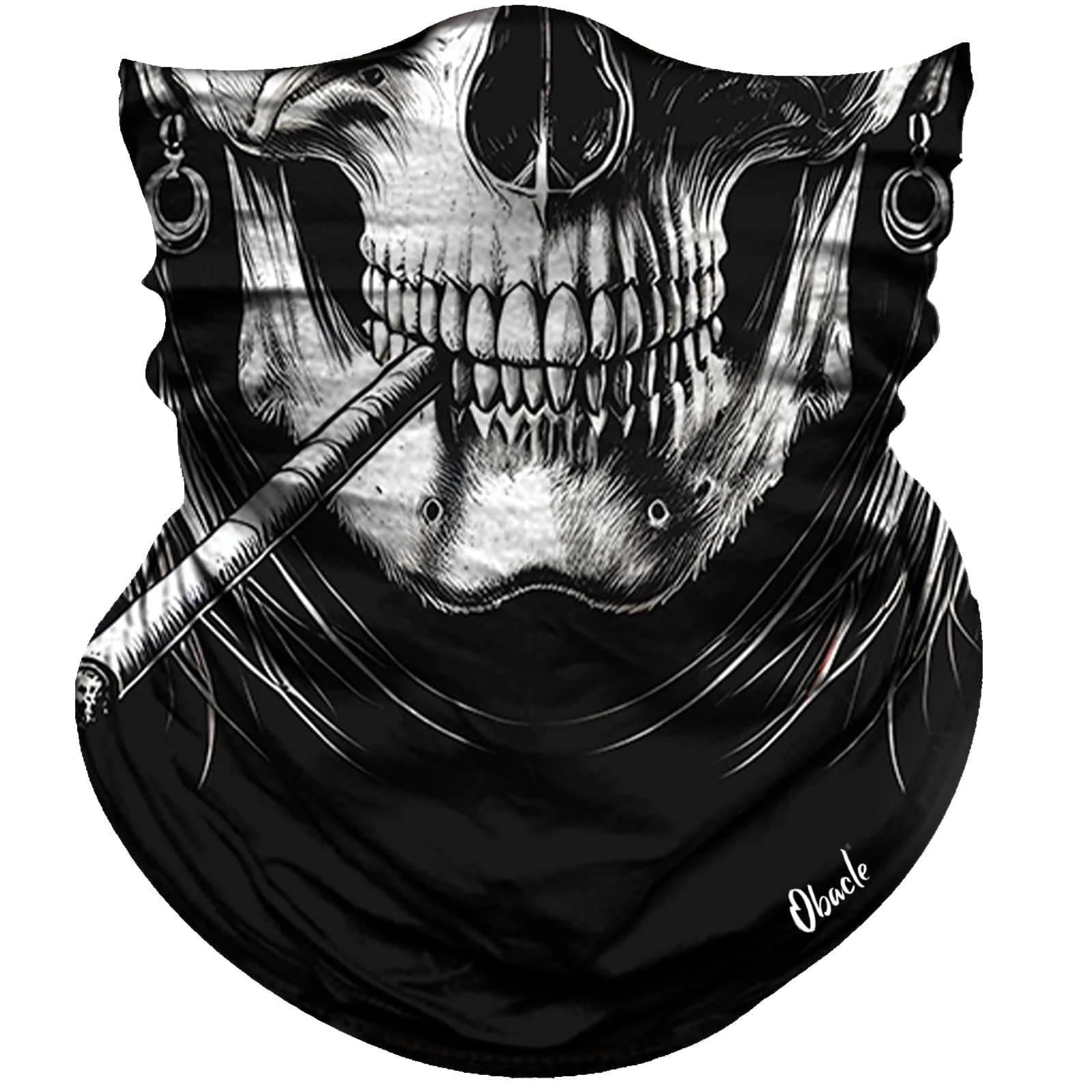 Obacle Skull With Cigar White Face 3D Skull Mask for Dust, Wind, UV Sun Protection