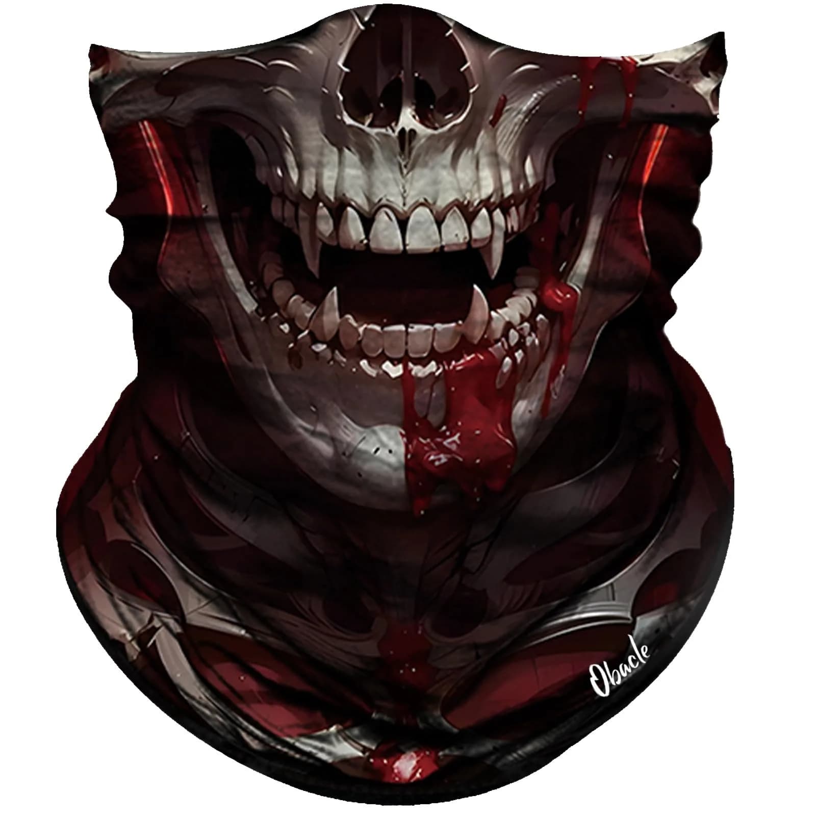 Obacle Skull Red Face Open Mouth Half Face Mask for Dust, Wind, and Sun Protection