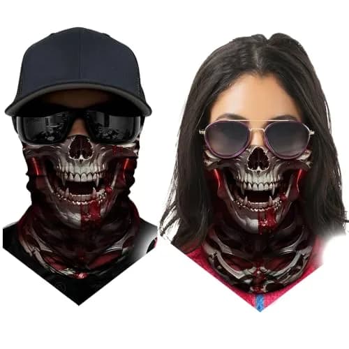 Obacle Skull Red Face Open Mouth Half Face Mask for Dust, Wind, and Sun Protection thumbnail 3
