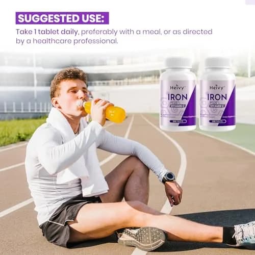 Heivy Ferrous Sulfate 325mg | High Potency Iron Supplement for Women & Men, 240 Tablets (2 Pack) thumbnail 4