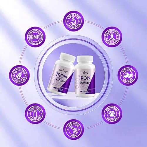 Heivy Ferrous Sulfate 325mg | High Potency Iron Supplement for Women & Men, 240 Tablets (2 Pack) thumbnail 6