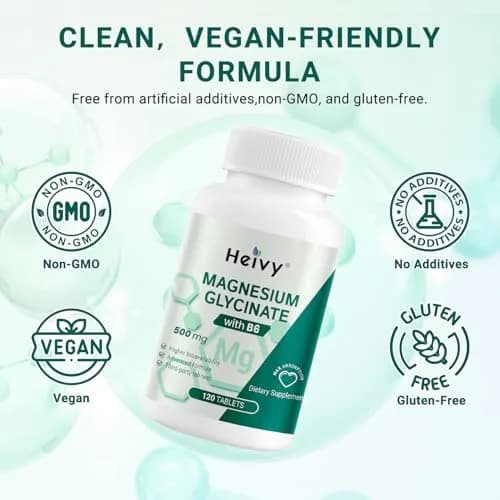 Heivy Magnesium Glycinate 500mg | Supports Deep Sleep & Muscle Relaxation thumbnail 4