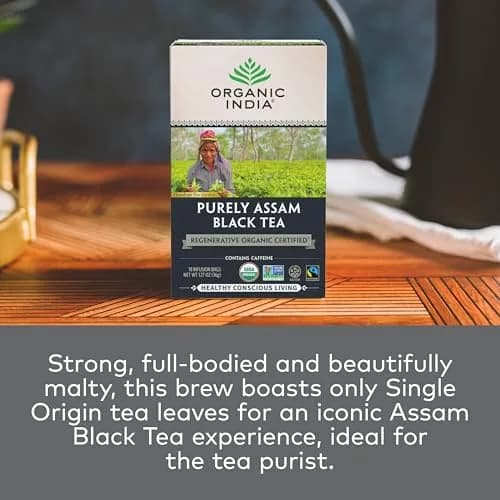 ORGANIC INDIA Purely Assam Black Tea 18 Bags | USDA Organic, Regenerative Certified thumbnail 5