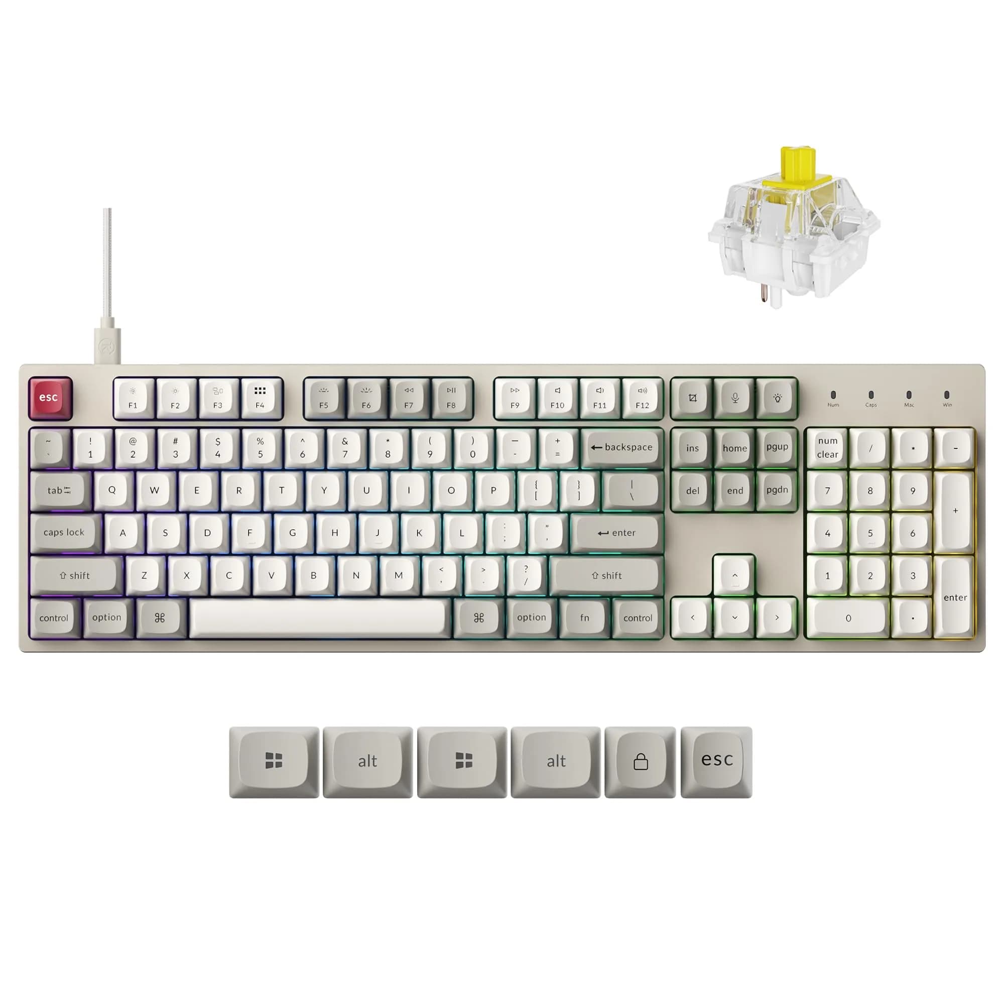 Keychron C2 Pro Full Size Wired Mechanical Keyboard with 8K Hz Polling Rate | RGB Backlit, Hot-Swappable, Mac & Windows Compatible - main product image