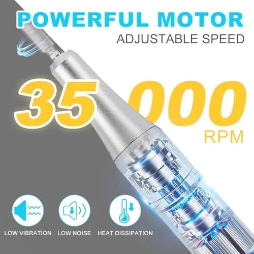 MEKK Professional Nail Drill 35000RPM Cordless E-File with LCD Display | Salon-Quality Nail Care thumbnail 2