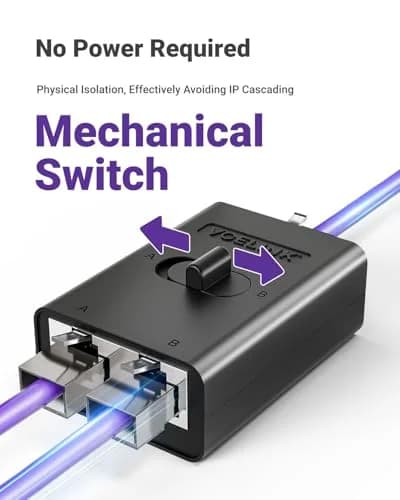 VCELINK 1000Mbps Passive Ethernet Selector Switch, 2-Pack | 1Gbps Speed, Plug-and-Play thumbnail 3