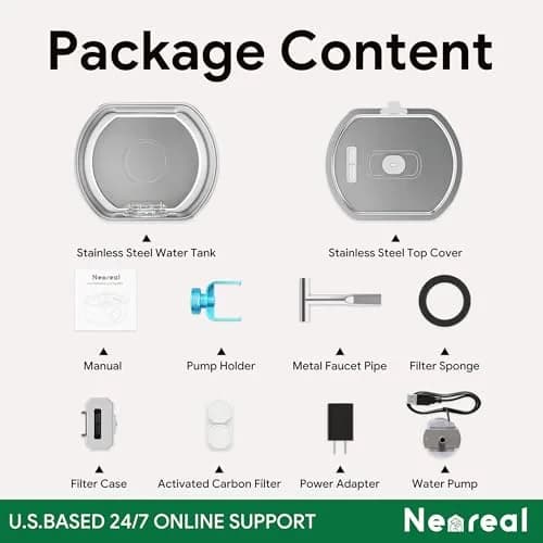 Neareal Cat Water Fountain Stainless Steel 3.2L | Durable, Quiet & Easy to Clean thumbnail 9