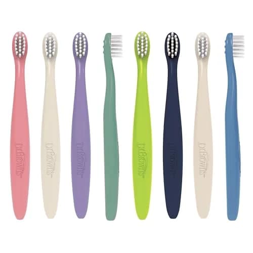 Dr. Brown's Infant-to-Toddler Toothbrush Set, Soft & Gentle, 8-Pack | BPA Free for Baby 0-3 Years thumbnail 2