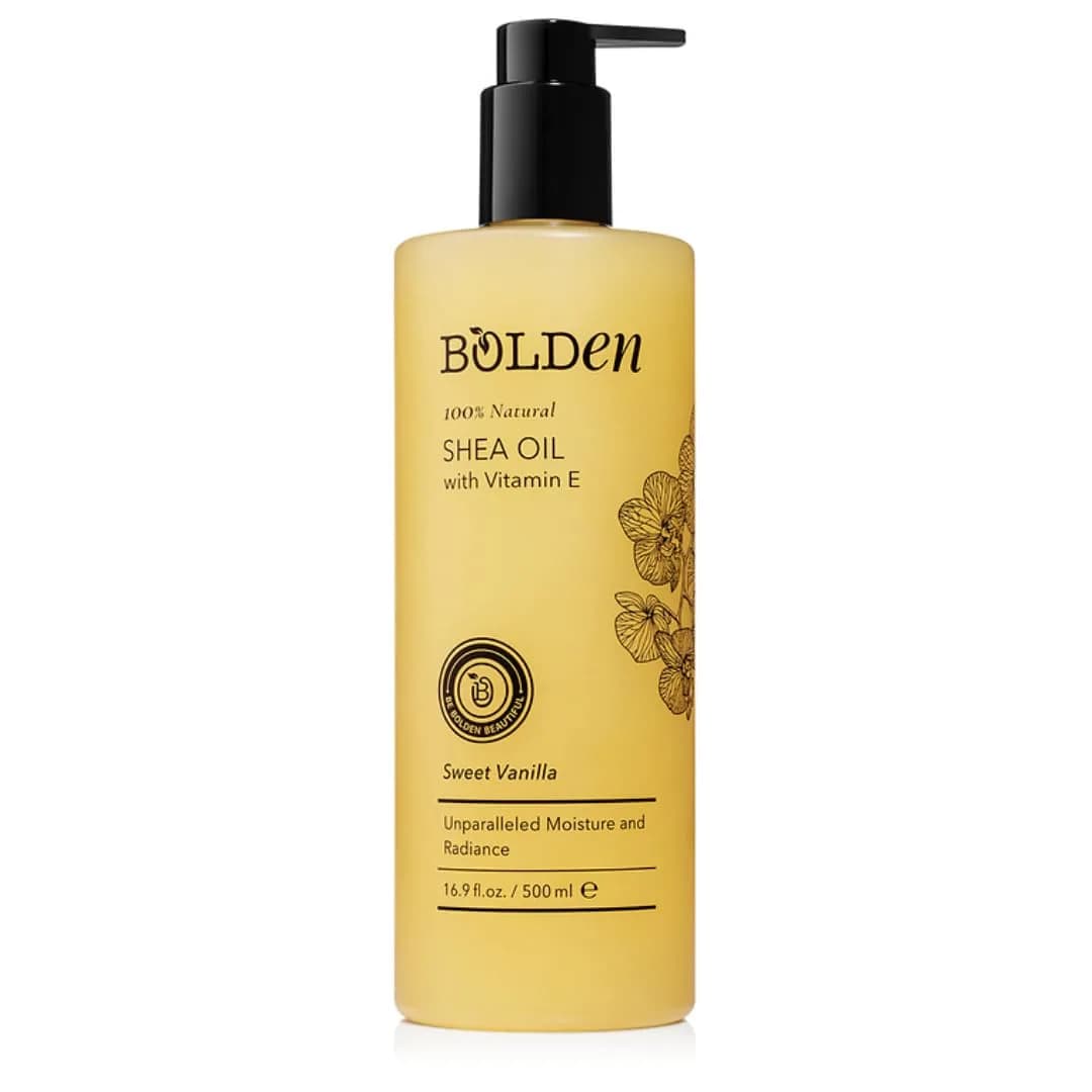 BOLDEN Shea Oil with Vitamin E | 100% Natural | 100 ml (3.4 fl oz) | Fragrance-Free for Skin & Hair — Sweet Vanilla / 16.9 Fl Oz