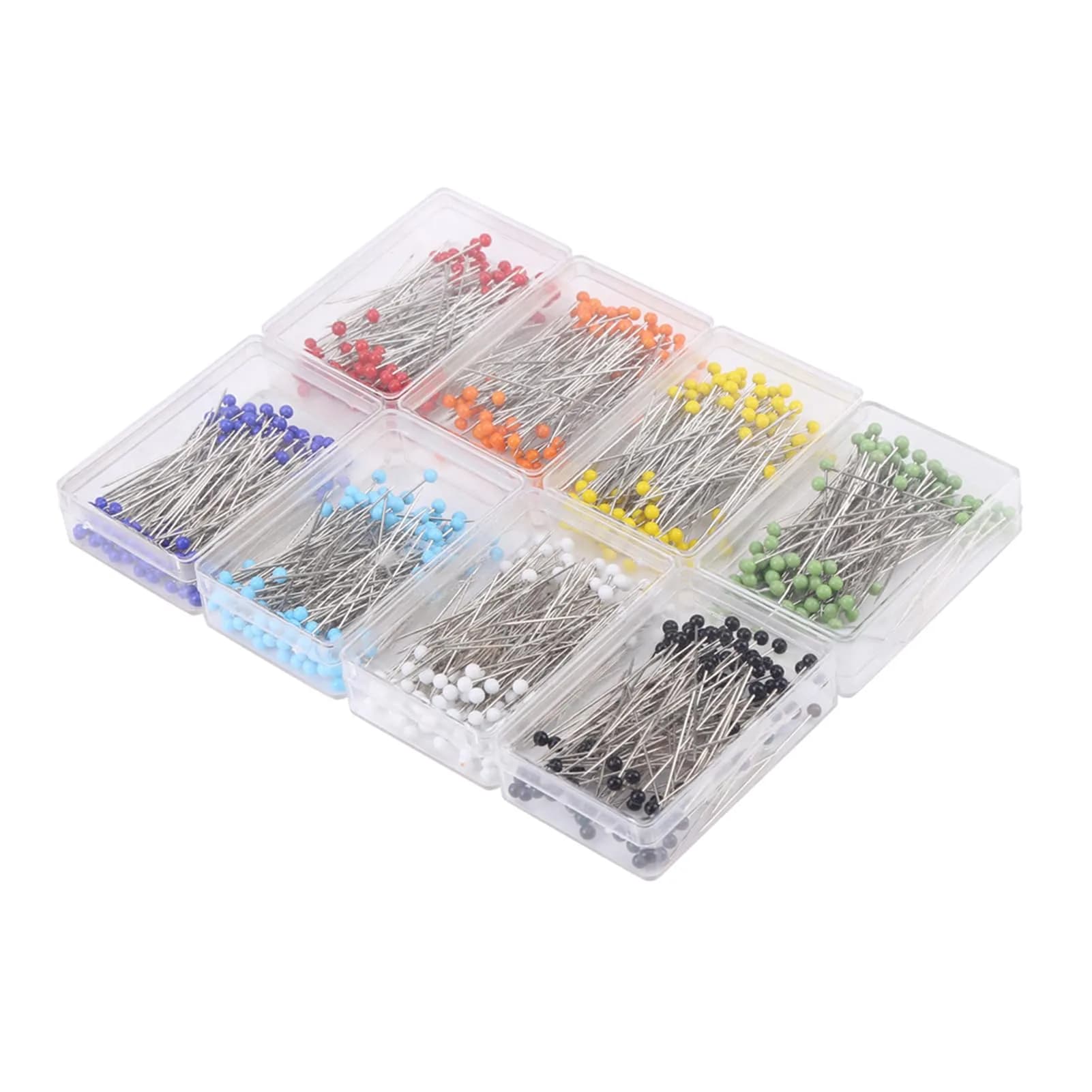 Zerodis Sharp Pin 30mm Multicolor Glass Ball Head Sewing Needles | Wide Application, 800/1000 pcs - main product image