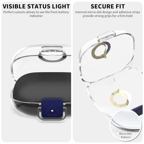 Nimuw Secure Lock Case for Beats Powerbeats Pro 2 with Carabiner & Cleaning Kit, Clear thumbnail 5