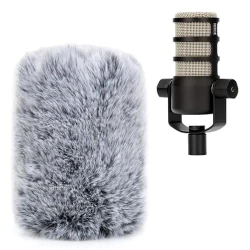 YOUSHARES PodMic Pop Filter Furry Cover - Mic Windscreen Wind Cover for Rode PodMic, Blocks Out Plosives, Gray thumbnail 1