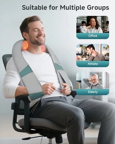 Snailax Cordless Neck Massager with Heat | Rechargeable Deep Tissue Shiatsu for Pain Relief (70-120 chars) thumbnail 4