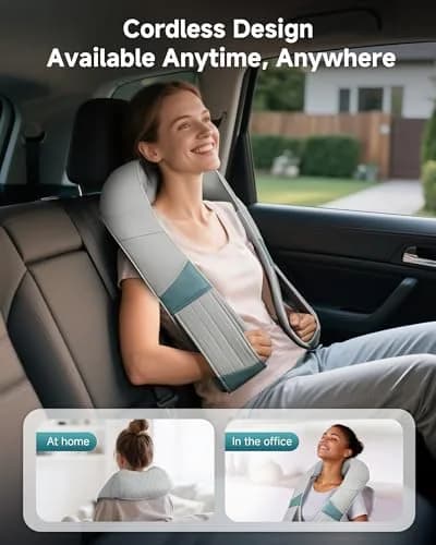 Snailax Cordless Neck Massager with Heat | Rechargeable Deep Tissue Shiatsu for Pain Relief (70-120 chars) thumbnail 6