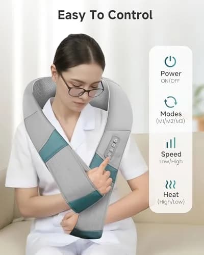 Snailax Cordless Neck Massager with Heat | Rechargeable Deep Tissue Shiatsu for Pain Relief (70-120 chars) thumbnail 7