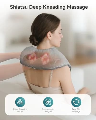 Snailax Cordless Neck Massager with Heat | Rechargeable Deep Tissue Shiatsu for Pain Relief (70-120 chars) thumbnail 2