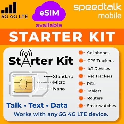 SpeedTalk Mobile SIM Card Starter Kit 3-in-1 SIM | USA Prepaid Plans from $5/Month thumbnail 1