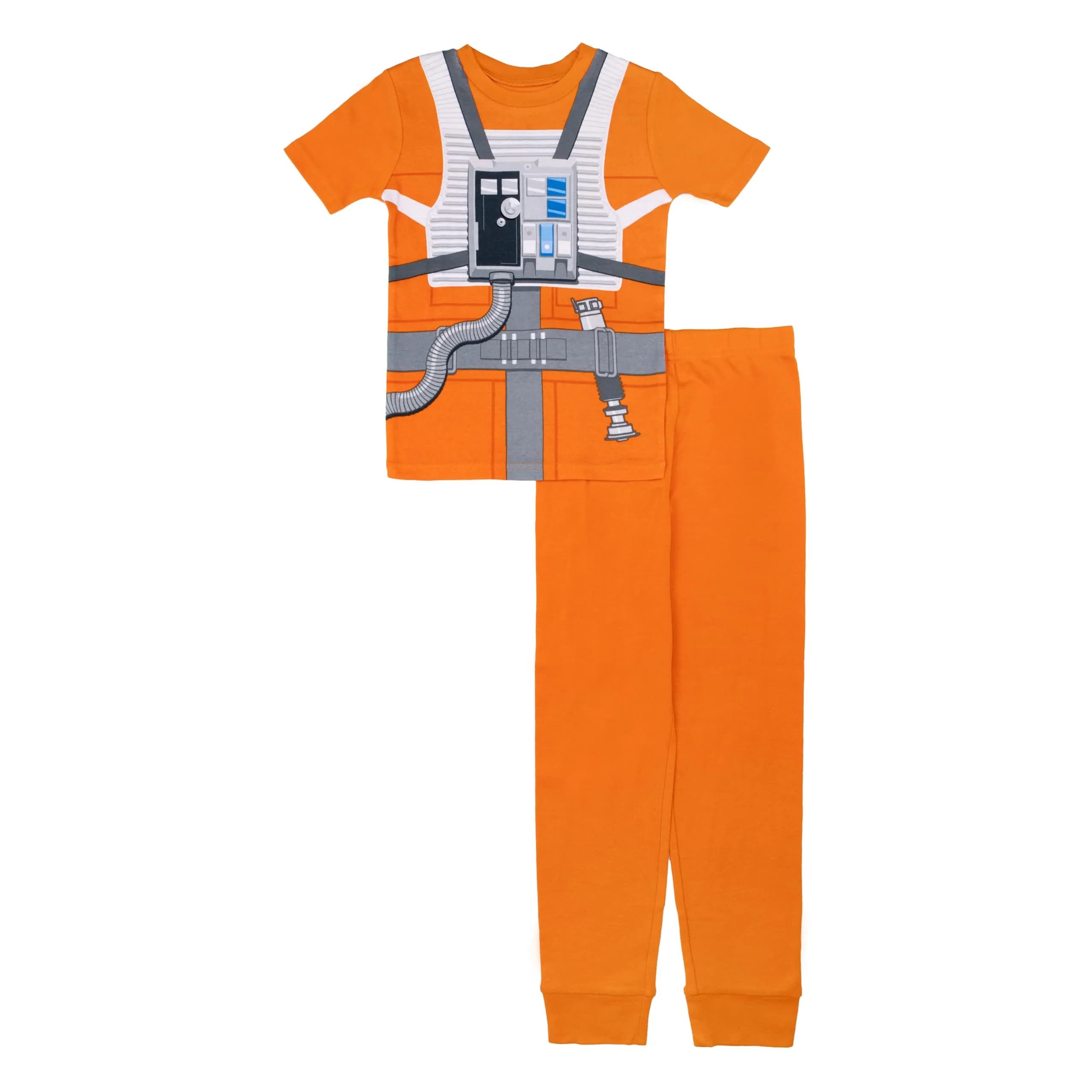 STAR WARS Boys' 2-Piece Snug-fit Cotton Pajama Set, Fighter Pilot Luke, Size 10