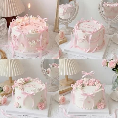 NatNarr Pink Ribbon Bow Cake Toppers (30 Pack, 2.9 x 5.7 inches) | Viral Coquette Style for Indian Parties thumbnail 2