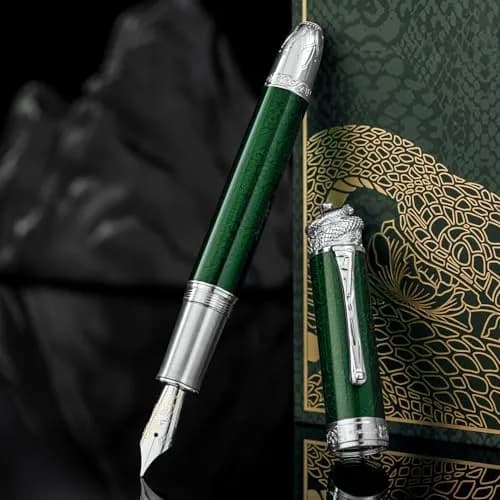 HONG DIAN N25 Fountain Pen Extra Fine Nib Snake Carving | Emerald Green thumbnail 4