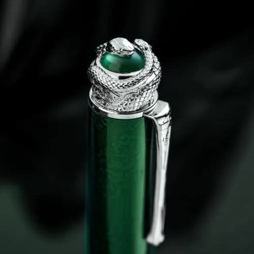 HONG DIAN N25 Fountain Pen Extra Fine Nib Snake Carving | Emerald Green thumbnail 6