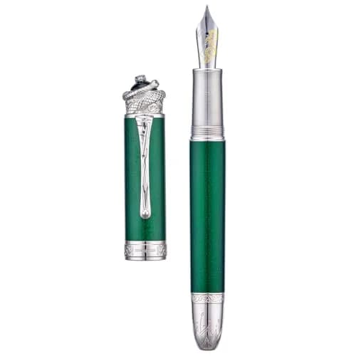 HONG DIAN N25 Fountain Pen Extra Fine Nib Snake Carving | Emerald Green thumbnail 2