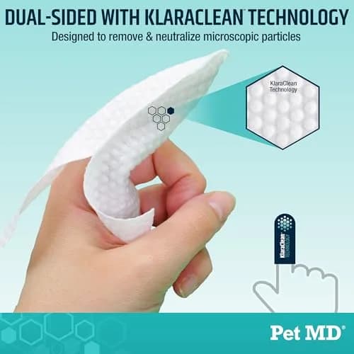 Pet MD Pet Dental Finger Wipes for Dogs - Fresh Apple & Mint Flavor - 50ct | Gentle, Effective Oral Hygiene Support thumbnail 5