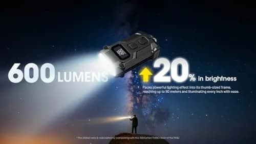 Nitecore TINI 3 Keychain Flashlight 600 Lumens | USB-C Rechargeable, 3 Color Temps, 98yd Beam thumbnail 2