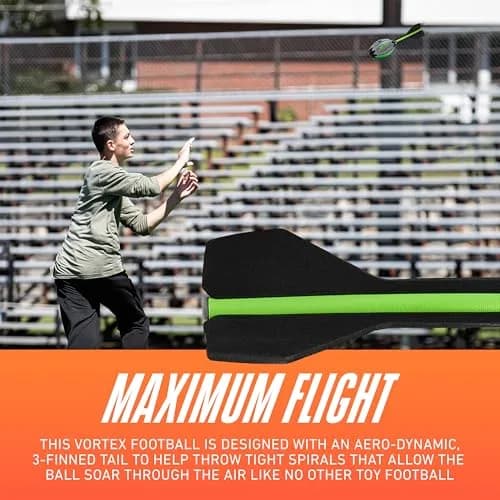 Nerf Elite Vortex Aero Howler Foam Football Green | Whistling Flight, Long-Distance Spiral Throws, Textured Grip Design thumbnail 3