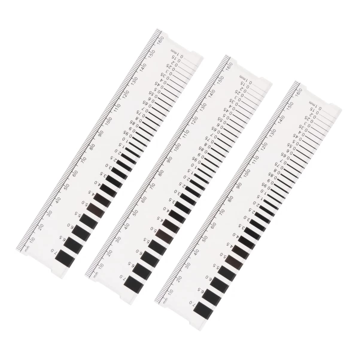 MOETER Concrete Crack Width Gauge Ruler 16.5cm (6.5in) | Precision Measurement Tool for Structural Analysis — Clear