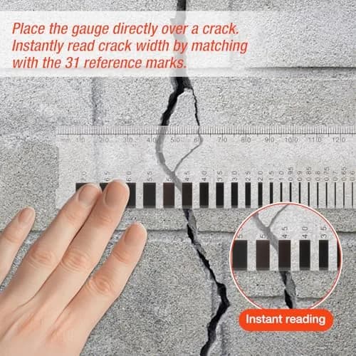 MOETER Crack Width Gauge 16.5cm (6.5in) 3-Pack | Professional Concrete Crack Monitoring Ruler with 1mm Precision thumbnail 6