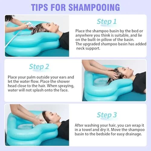 Cehim Inflatable Shampoo Basin for Elderly Bedside Hair Washing | Portable, Leak-Proof, Quick Inflation thumbnail 8