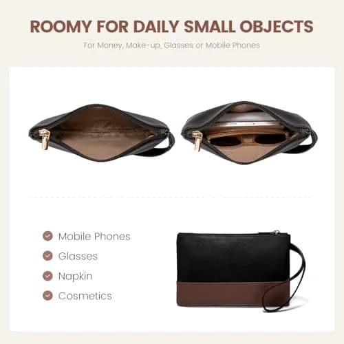 LOVEVOOK Laptop Tote Bag for Women, Black-White-Brown-UP, 42cm (16.9") | Water-Resistant Work Bag with Organizer thumbnail 7