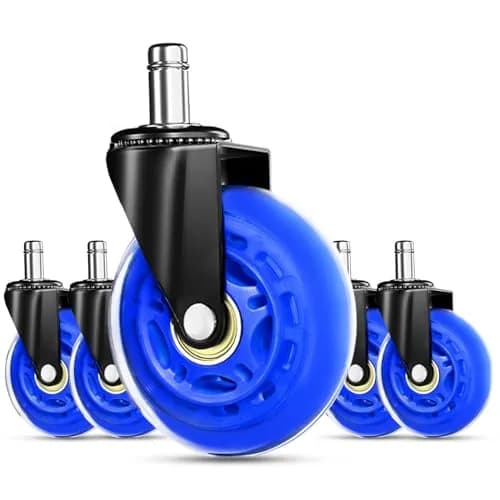 RidRed Heavy Duty Office Chair Wheels - 5-Pack Blue Rollerblade Casters | Smooth Rolling, Floor Safe, 650lb Capacity thumbnail 1