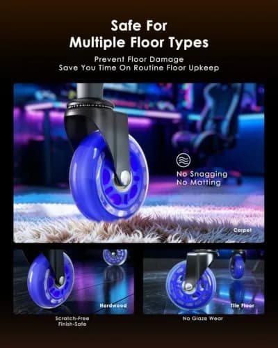 RidRed Heavy Duty Office Chair Wheels - 5-Pack Blue Rollerblade Casters | Smooth Rolling, Floor Safe, 650lb Capacity thumbnail 4