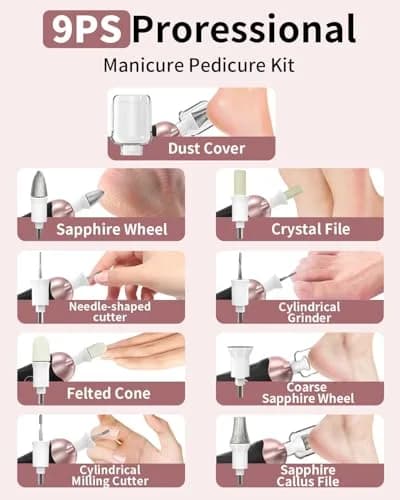 Hoxida Nail Drill Bits Set with 50 Sanding Bands | Professional Rotary Cuticle Remover Kit for Acrylic Nails thumbnail 2