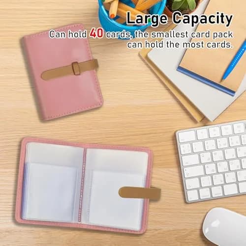 FORYEE PU Leather Credit Card Holder with 40 Slots | Minimalist Pink Card Case Organizer thumbnail 6