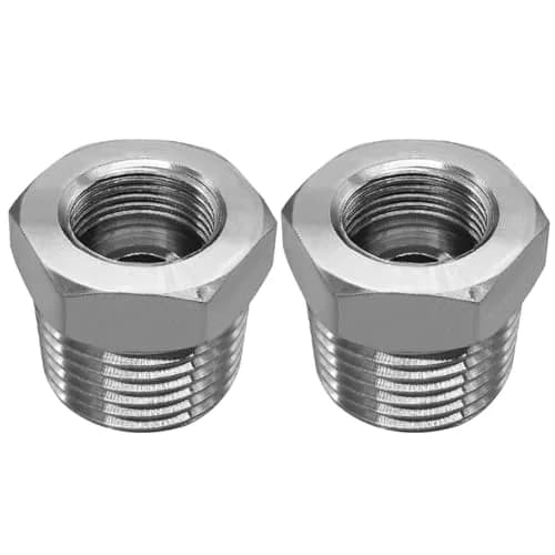 beduan 304SS Water Line Adapter 3/8 Comp Female to 1/2 MNPT (2-Pack, Silver) | Connects 3/8" Compression to 1/2" NPT thumbnail 1