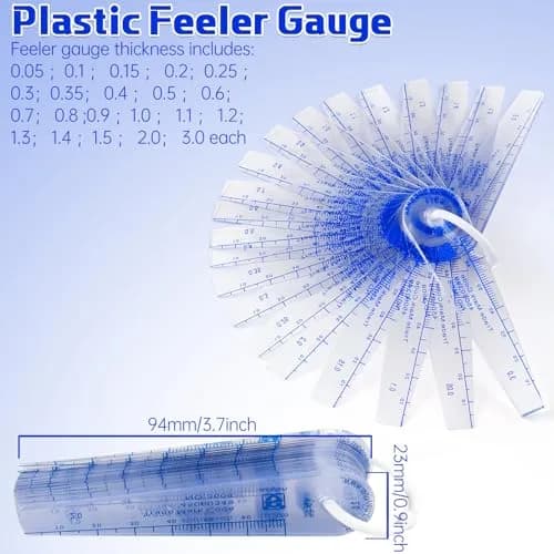 Trandraft Plastic Feeler Gauge Set 0.05mm-3mm Metric 21 Leaves | Precision Measuring Tool for Grooves and Holes thumbnail 2