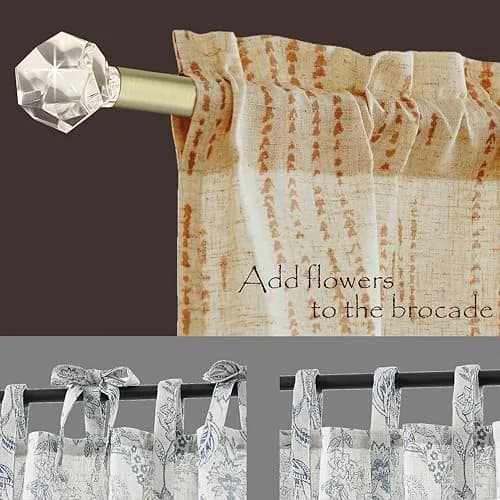 ARNORX 3/8" Sash Curtain Rods with Clear Crystal Ball Finials, 16-28 Inch Adjustable | Elegant Brass Brushed Finish for French Doors & Windows thumbnail 3